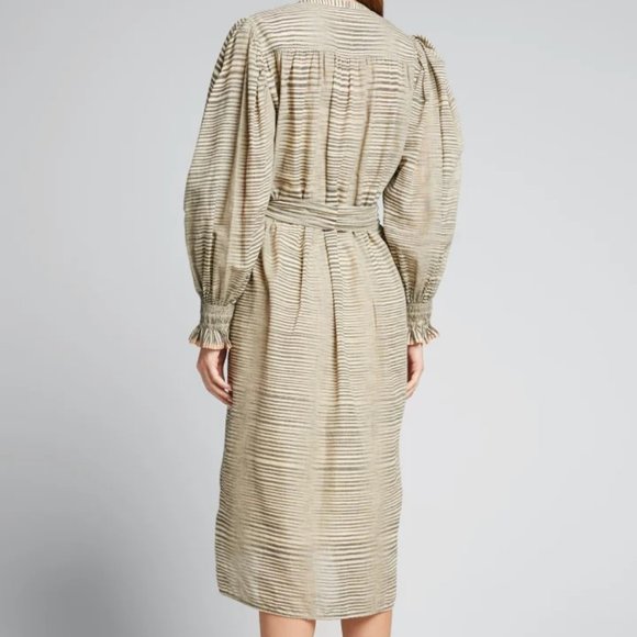 Ulla Johnson Fiora Dress in Okapi  - Grey beige warm tones Midi Size 2 NWT - Picture 5 of 11
